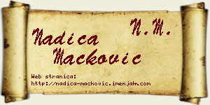 Nadica Mačković vizit kartica